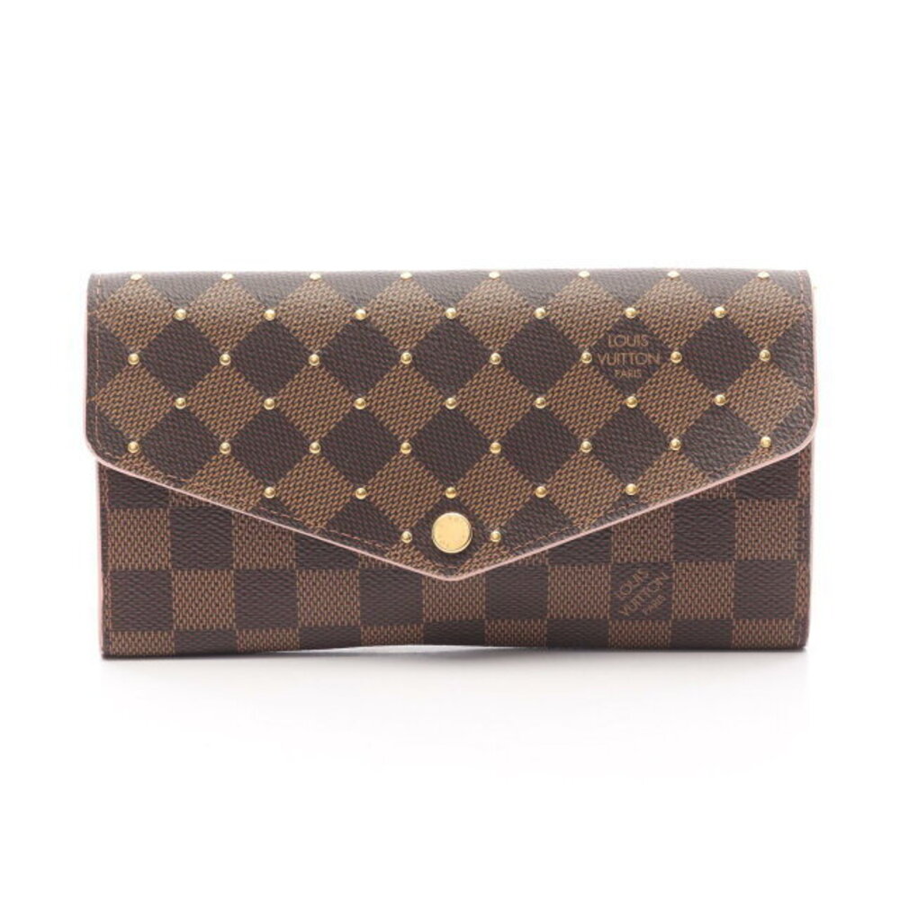 Louis Vuitton Sarah Portefeuille Wallet Ebene Brown Rose Pink Long